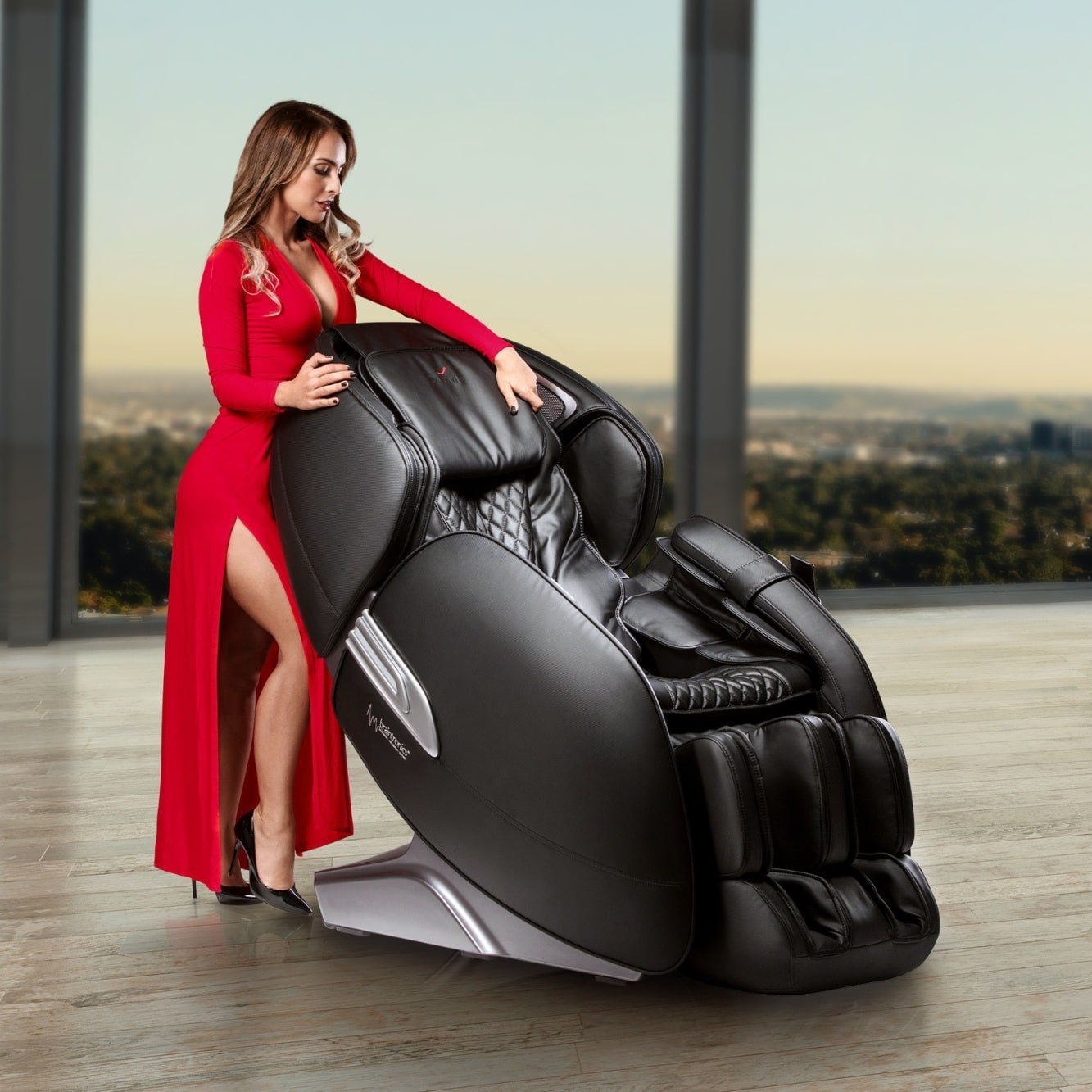 woman at massage chair Casada alphasonic 2 - black