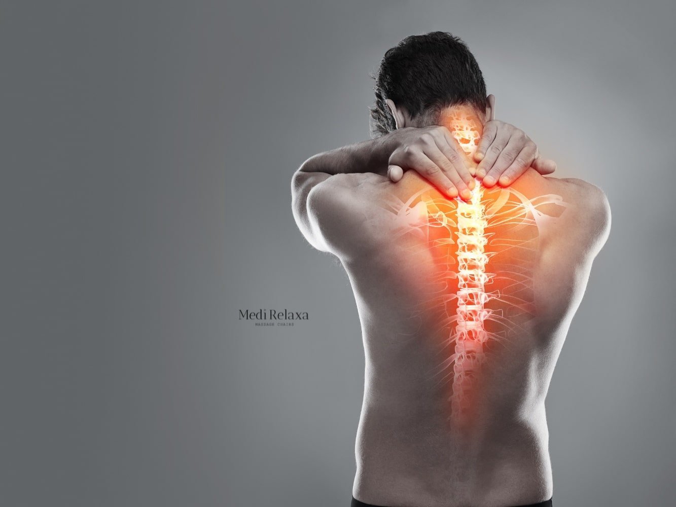 man with hands on high back pain