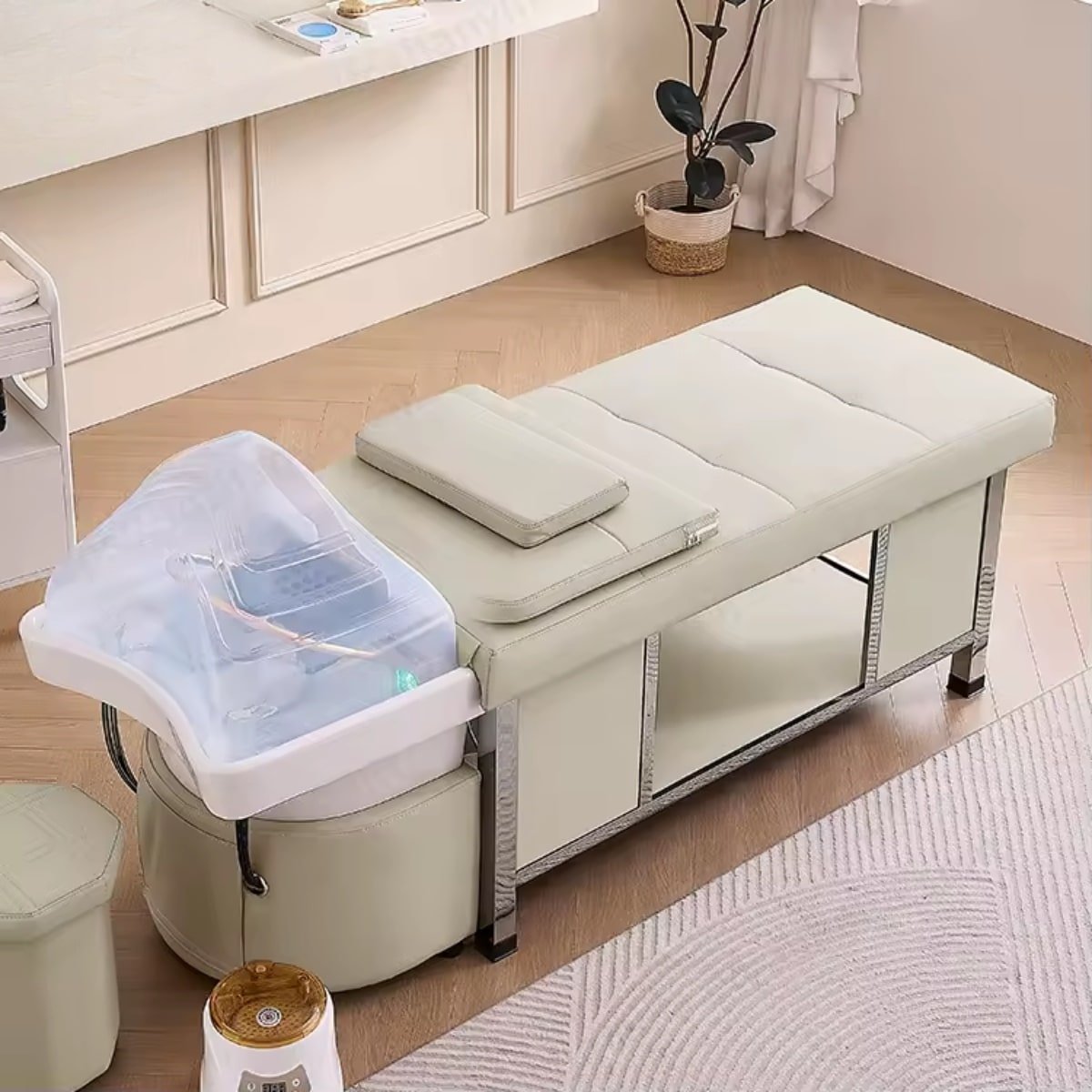 Japanse headspa vaste bank in salon